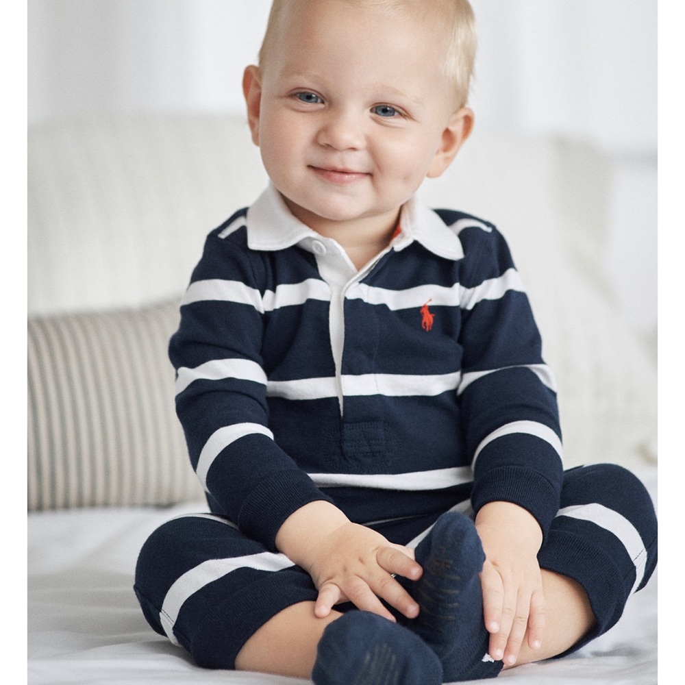 Ralph Lauren Striped Cotton Rugby Coverall